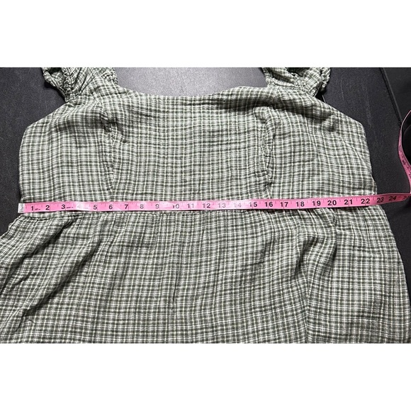 Old Navy Fit & Flare Green Plaid Mini Dress Size 3X - Picture 5 of 12
